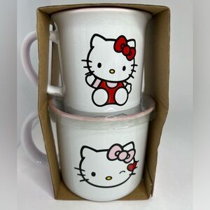 Hello Kitty Big & Little 2 pc Ceramic Mug Set Sanrio